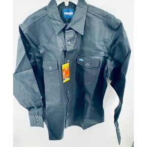 NEW Wrangler Mens Cowboy Cut Western Work Shirt Black XL - MS70819